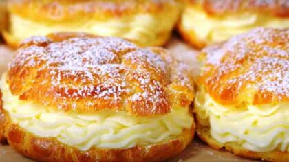 Eclere cu crema de vanilie-...