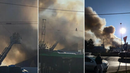 Incendiu puternic! S-a dat alerta!...